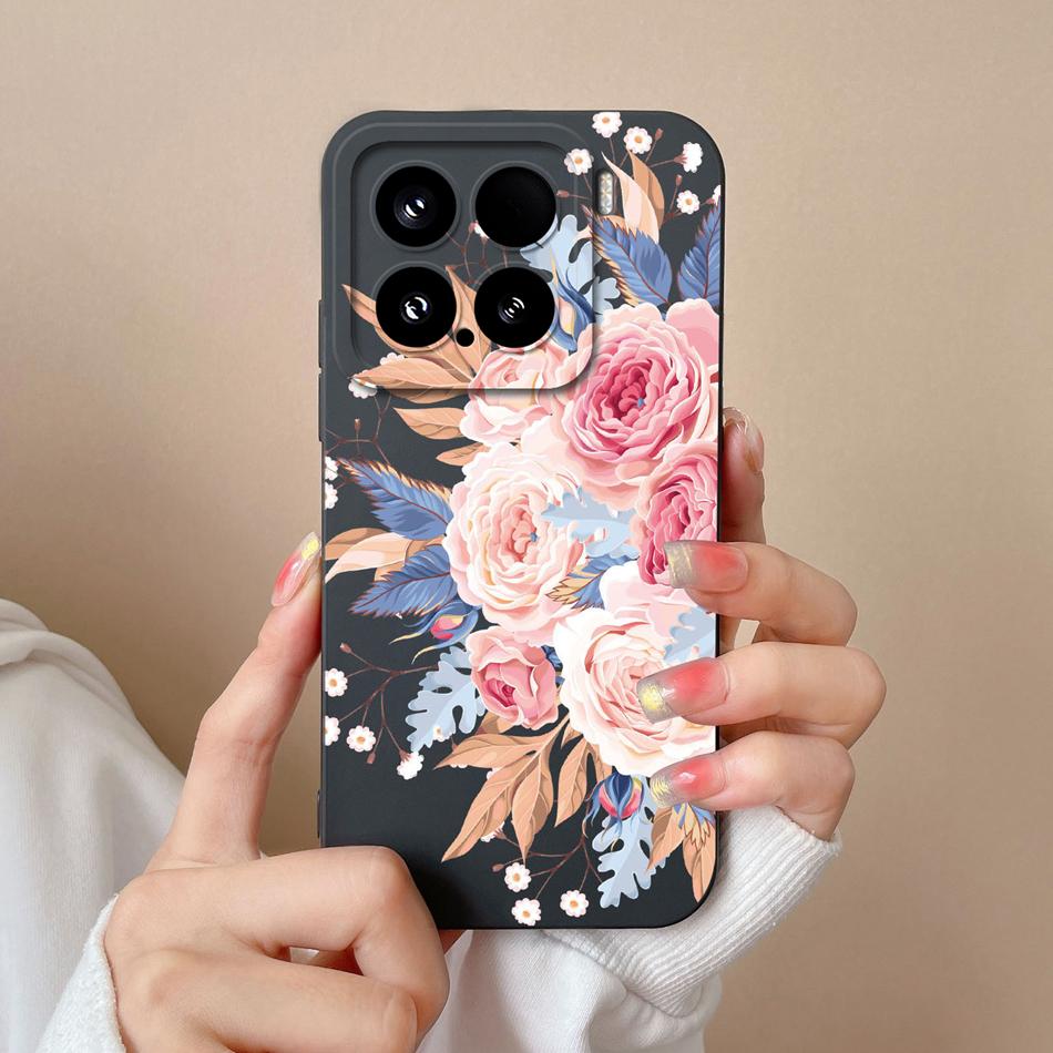 Candy Case For Xiaomi 15 Pro Phone Housing Soft Liquid Silicone Upgrade Full Protection Flowers Back Cover For Xiaomi15 Pro Capa