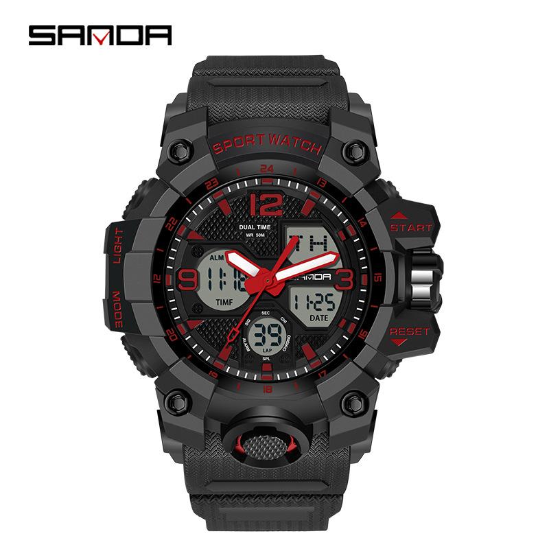 Sanda Youth Fashion Luminous Waterproof Shockproof Alarm Men's Watch