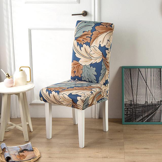 1 2 4 6pcs Print Chair Protector Spandex Chair Covers For Wedding Dining Room Office Use Banquet Housse De Chaise Seat Cover