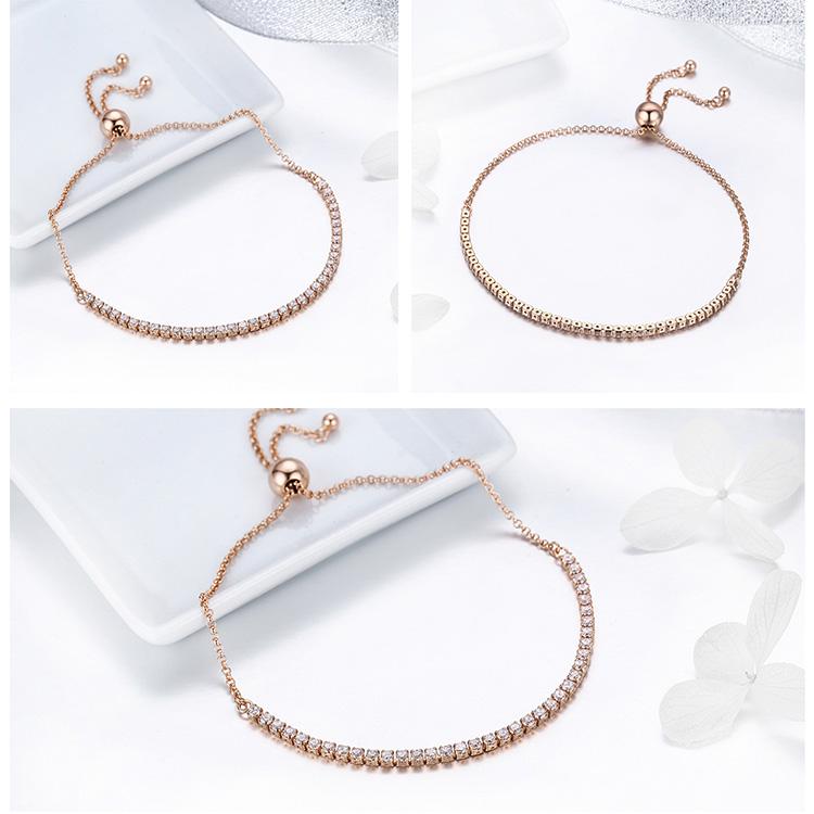 BAMOER Wyróżnione oferty marki 925 Sterling Silver Sparkling Strand regulowana bransoletka