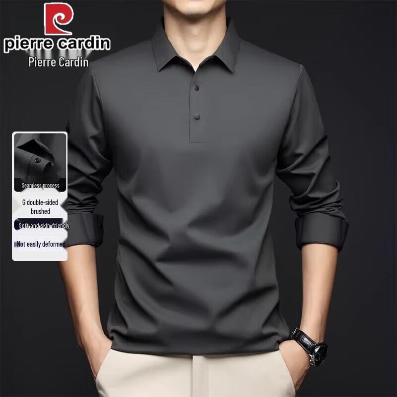 Pierre Cardin Men s Seamless Business Casual Long-Sleeve Polo Shirt 2XL
