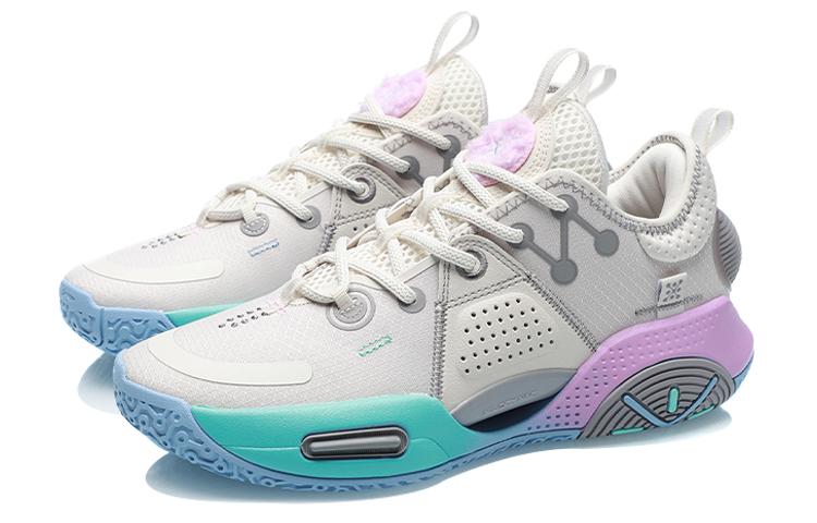 Li Ning All City 9 Youth Edition All City 9 Low top Children's Basketball Shoes Cotton Candy Unisex ABAR051-1