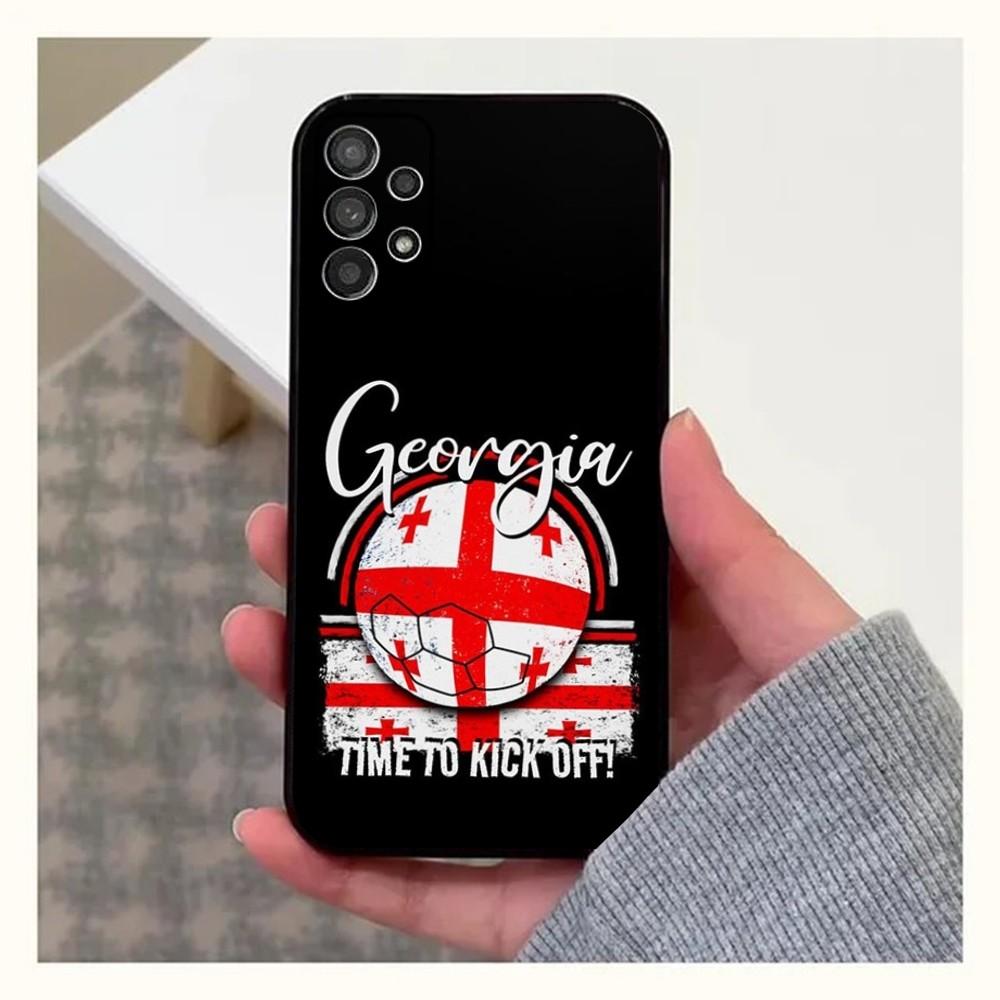 

Georgia Flag Phone Case For Samsung Galaxy A13,A21s,A22,A31,A32,A52,A53,A71,A80,A91 Soft Black Cover Samsung a714g