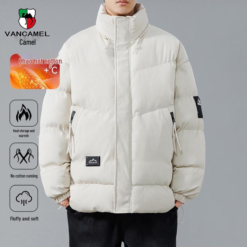 VANCAMEL Men's Winter Thickened Cotton Padded Jacket