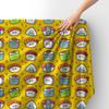 Royal Velvet Fabric Polyester For Sewing - Motif Sushi On Yellow
