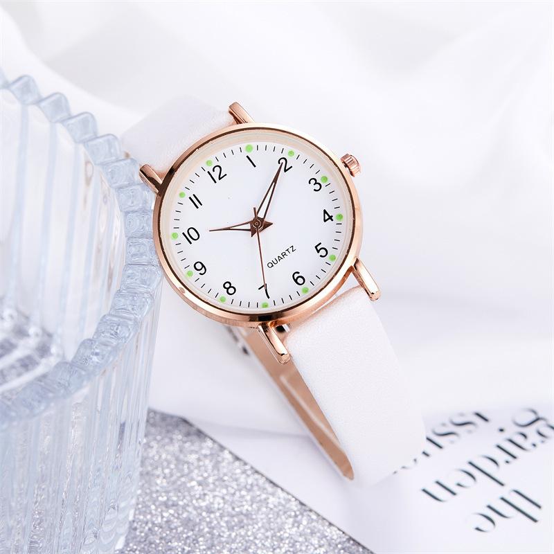 Einfache Leuchtende Quarzuhren Mode Lässige Lederarmbanduhr Damenuhr Geschenke Relogio Feminino Reloj Mujer