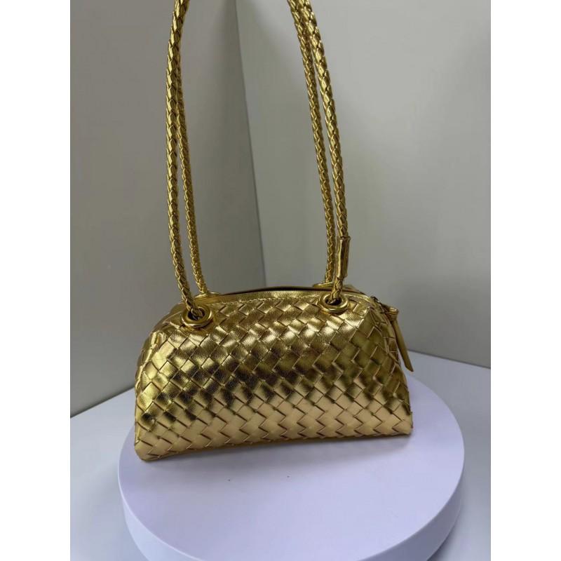 Woven PU Pillow Bag Women Small Structured Shoulder With Zip Crossbody Or Underarm Style