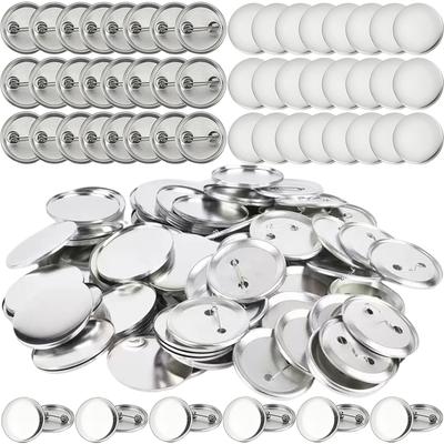 25/50Pcs 37mm Tinplate Blank Button Badge Kits – Shiny Metal Medal with Pin, Handmade DIY Craft Supplies for Independently Creat
