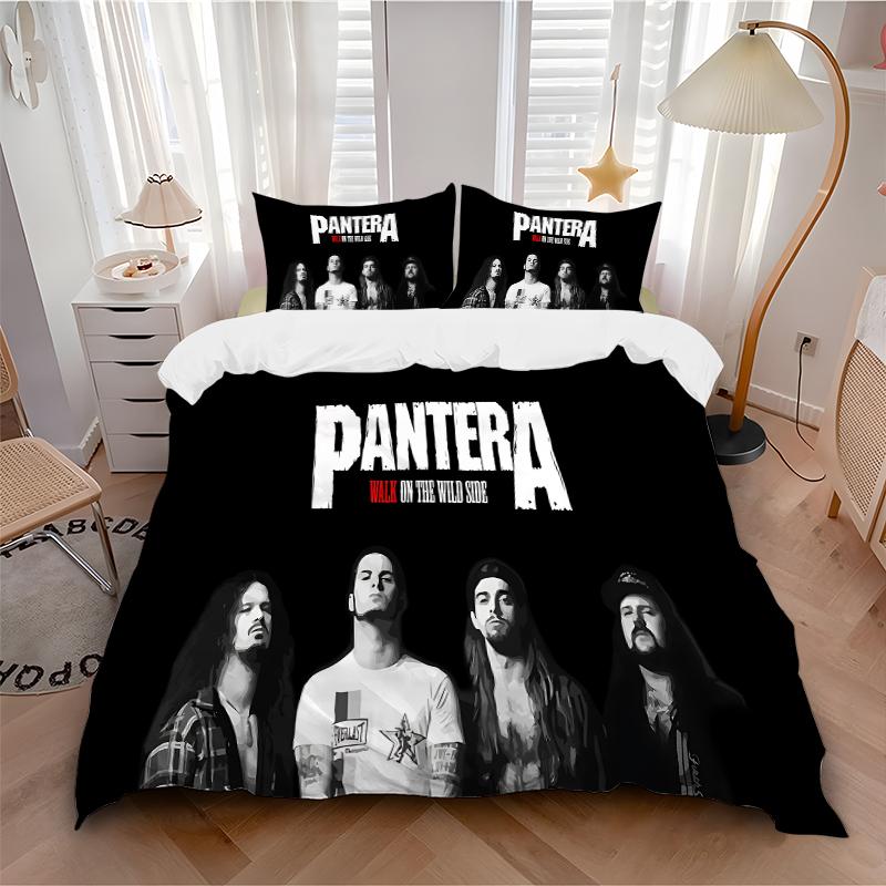 Pantera Band Tour Printed 3pcs Bedding Set Soft Microfiber 1 Duvet Cover And 2 Pillowcases Home Bedroom Decor Xmas Gift Q197