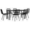 3157898 vidaXL Ensemble à dîner de jardin 7 pcs Noir Résine tressée