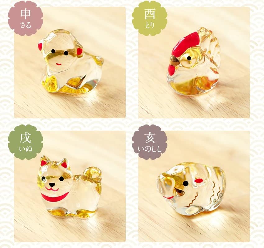 Osaka Choseido Zodiac New Perfect for Every Includes a Free Original Wooden Tag Glass Zodiac Ornament Figurine, Year's Decoration, Year, (Sent