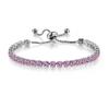 4mm Copper Inlaid Zircon Adjustable Crystal Tennis Bracelet for Women