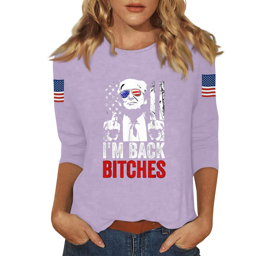 Women's Casual Fashionable Sexy Comfortable Neck Three-Quarter Sleeve Top