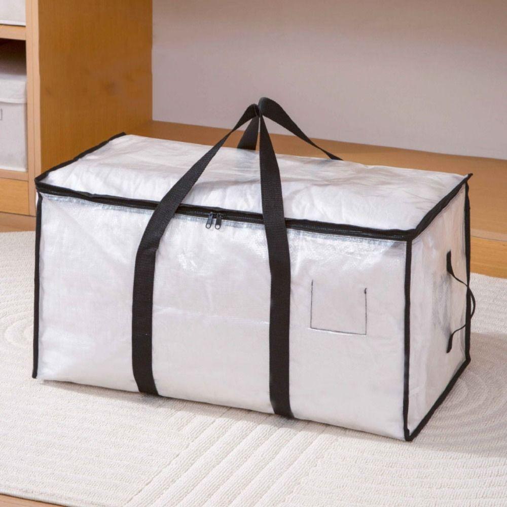 2Pcs Double Zipper Transparent Storage Bag Large Capacity Dustproof Moving Luggage Bags Reusable Waterproof