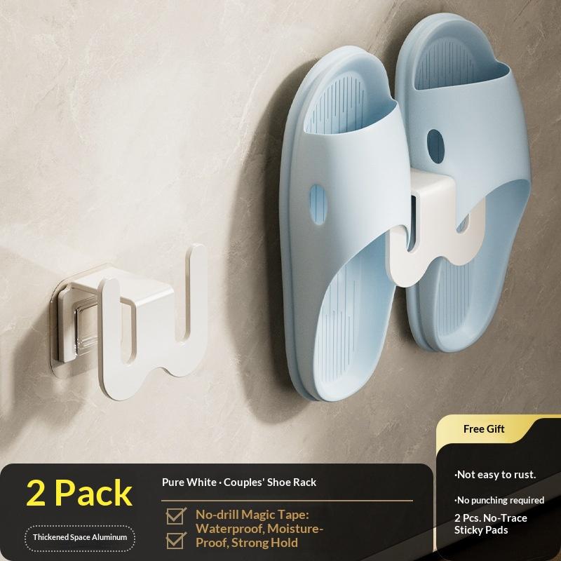 2 Pack Slipper Rack Storage Organizer for Bathroom Hanging Shelf Multifunctional Shoe Rack Toilet Simple Hook