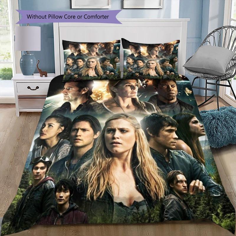 The 100 TV Show Bedding Set, Final Season Poster Duvet Cover Set, 3Pcs Bed Set with 2 Pillowcases for Fan Bedroom Decor, No Comforter