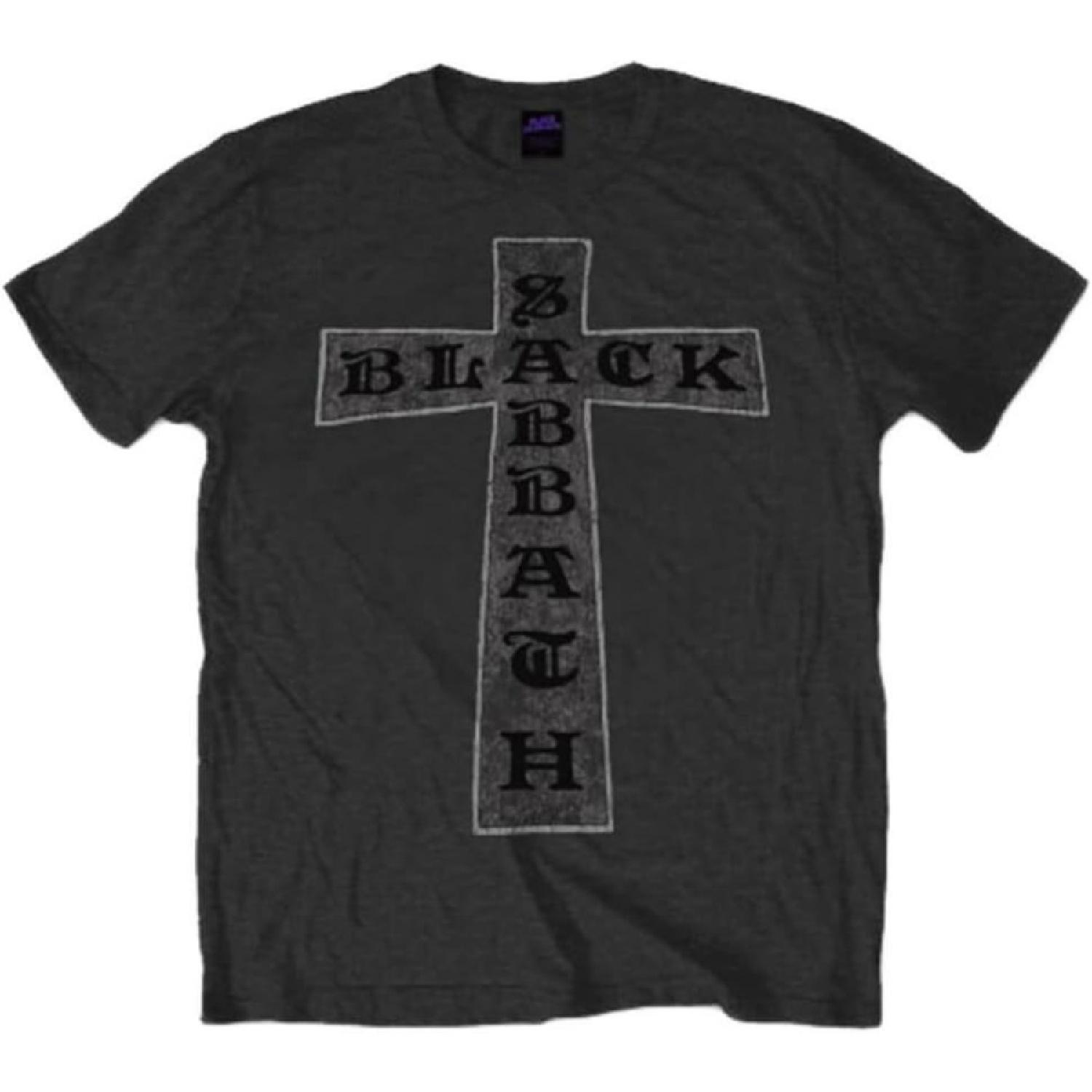 Официальная лицензированная мужская футболка с логотипом-крестом Black Sabbath, цвет угольный _ Размеры S-XXL XXXXXL разноцветный