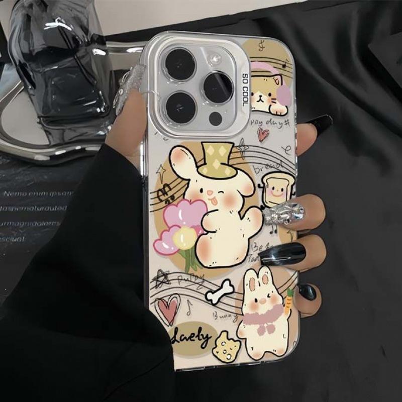 Music note cute animal creative hard shell 15 for apple 14promax mobile phone case 13 simple 12 anti-drop 11