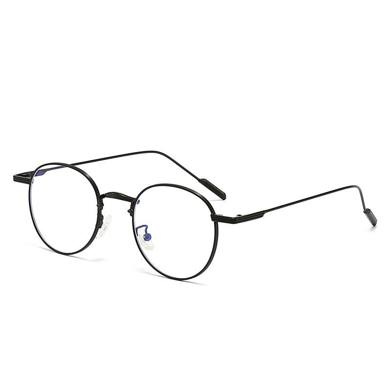 Retro Gold Round Frame Women'S Plain Face Pure Desire Wind Matte Glasses Can Be Equipped With Myopia Frame