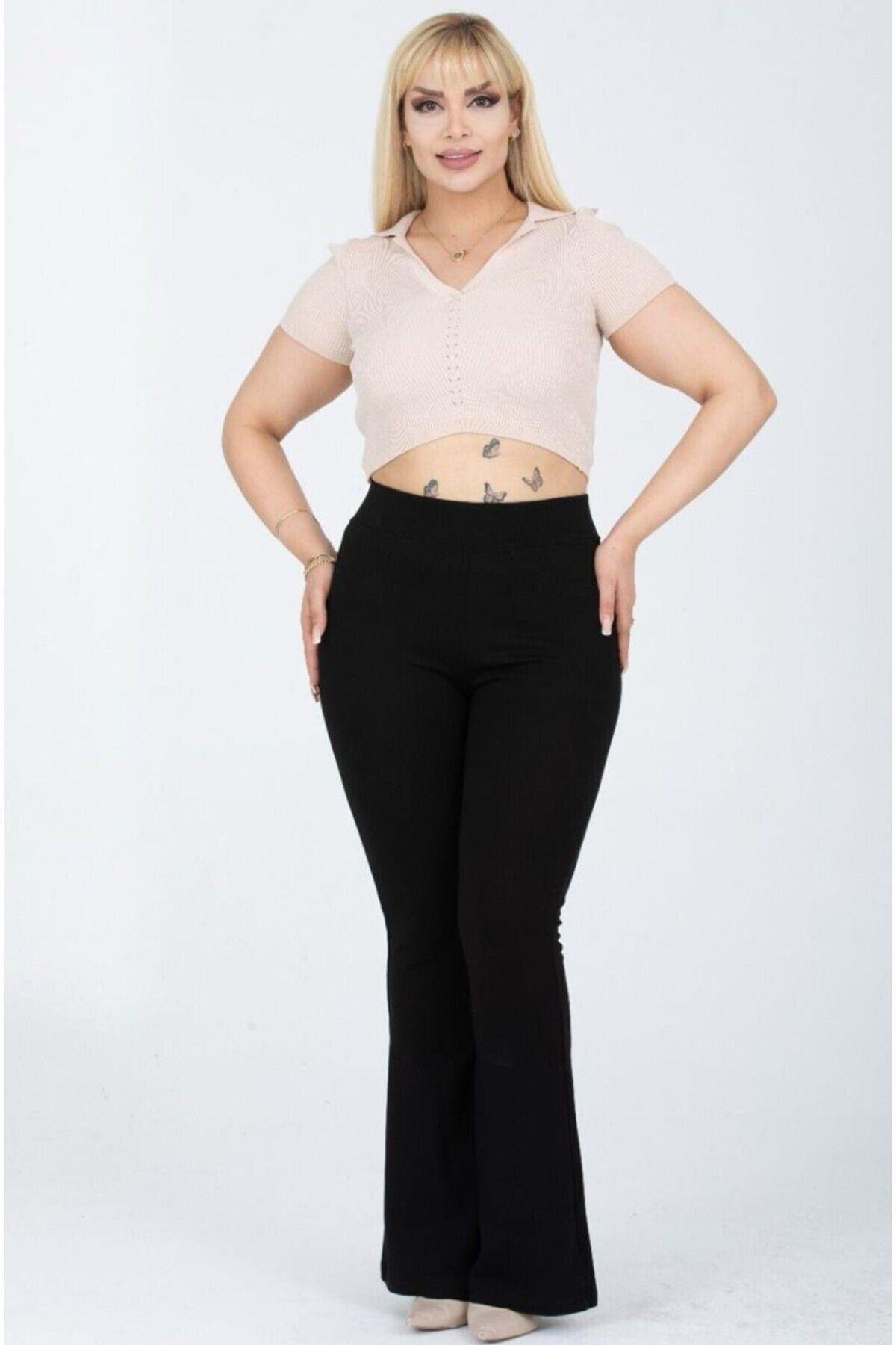 

Women s Style Plus Size Pants Black Large Size Wide Leg Steel Knitted Fabric Gathering Flexible Leggings Trousers 110 Cm
