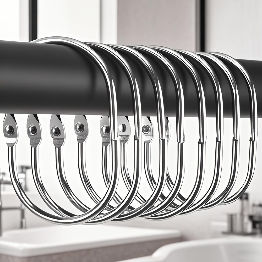 Kroužky na sprchový závěs, 1ks Hák na sprchový závěs, Oválné zacvakávací kroužky na sprchový závěs, Kroužky na sprchový závěs odolné proti korozi