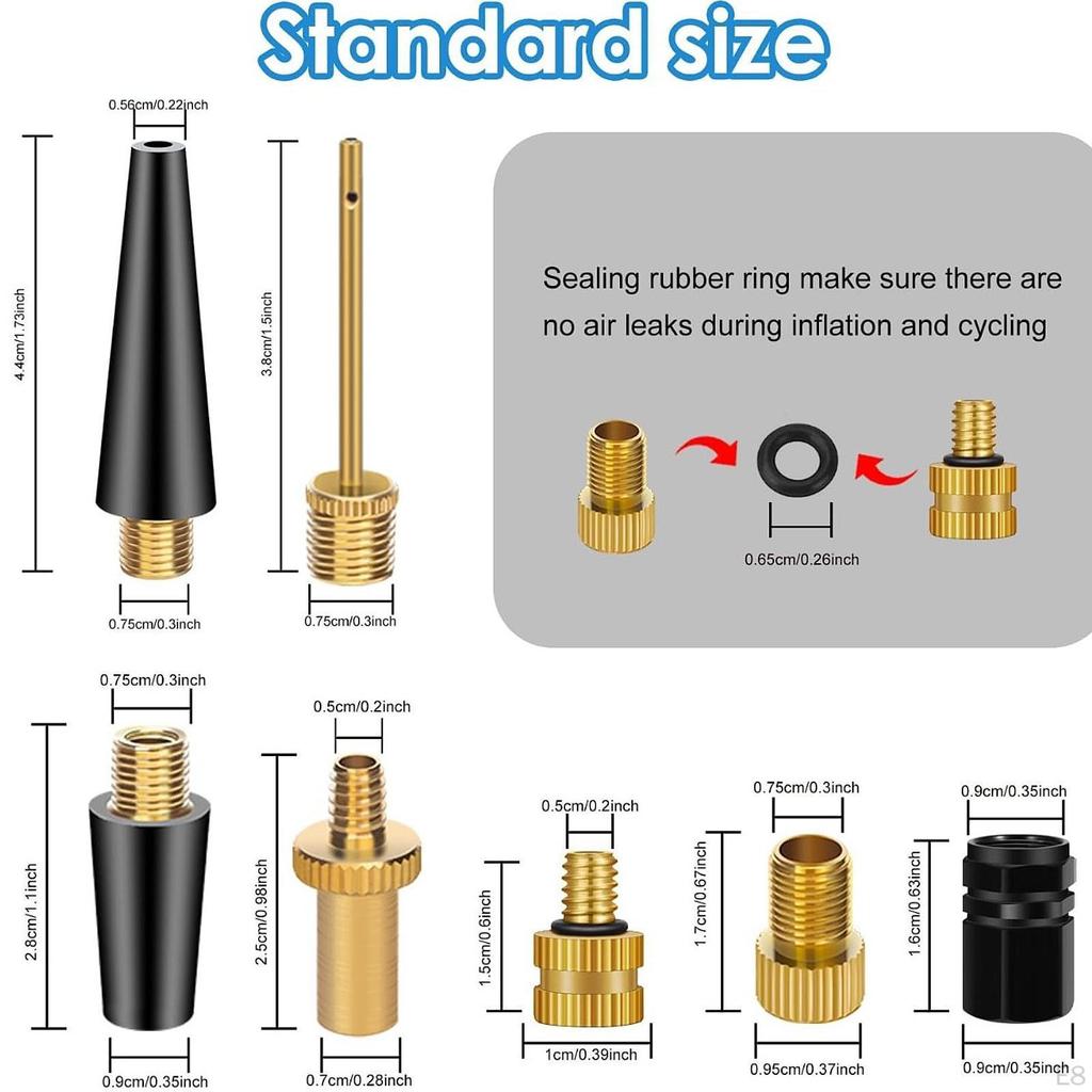 Bicycle Adapter Set Bike Tire Valve Adapters Accessories Tools Tube Pump Inflator Kit for