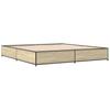 Bed Frame in Sonoma Oak Finish 200 x 200 cm Made of Engineered Wood and Metal