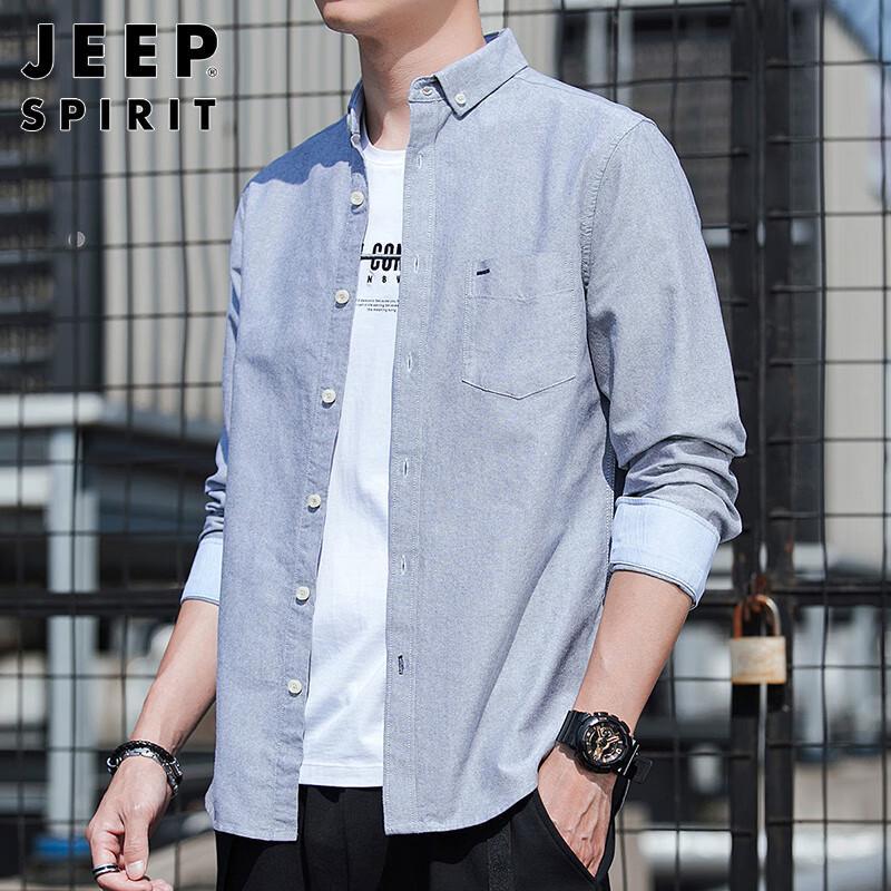 JEEP SPIRIT Men s Pure Cotton Long Sleeve Casual Shirt 2XL