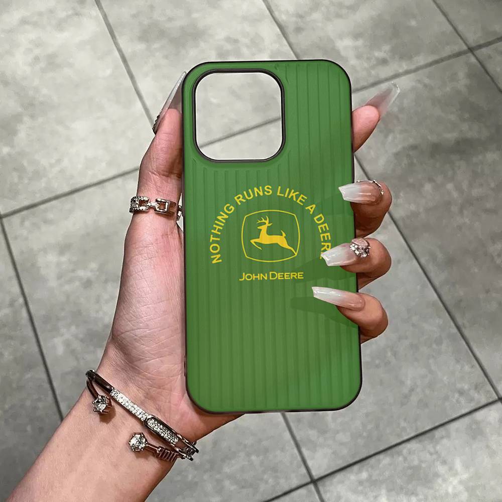 Green J-John Truck D-Deeres For IPhone 16 15 11 12 13 14 17 Pro Max PLUS Pro Soft Corrugated Silicone Back Phone Case