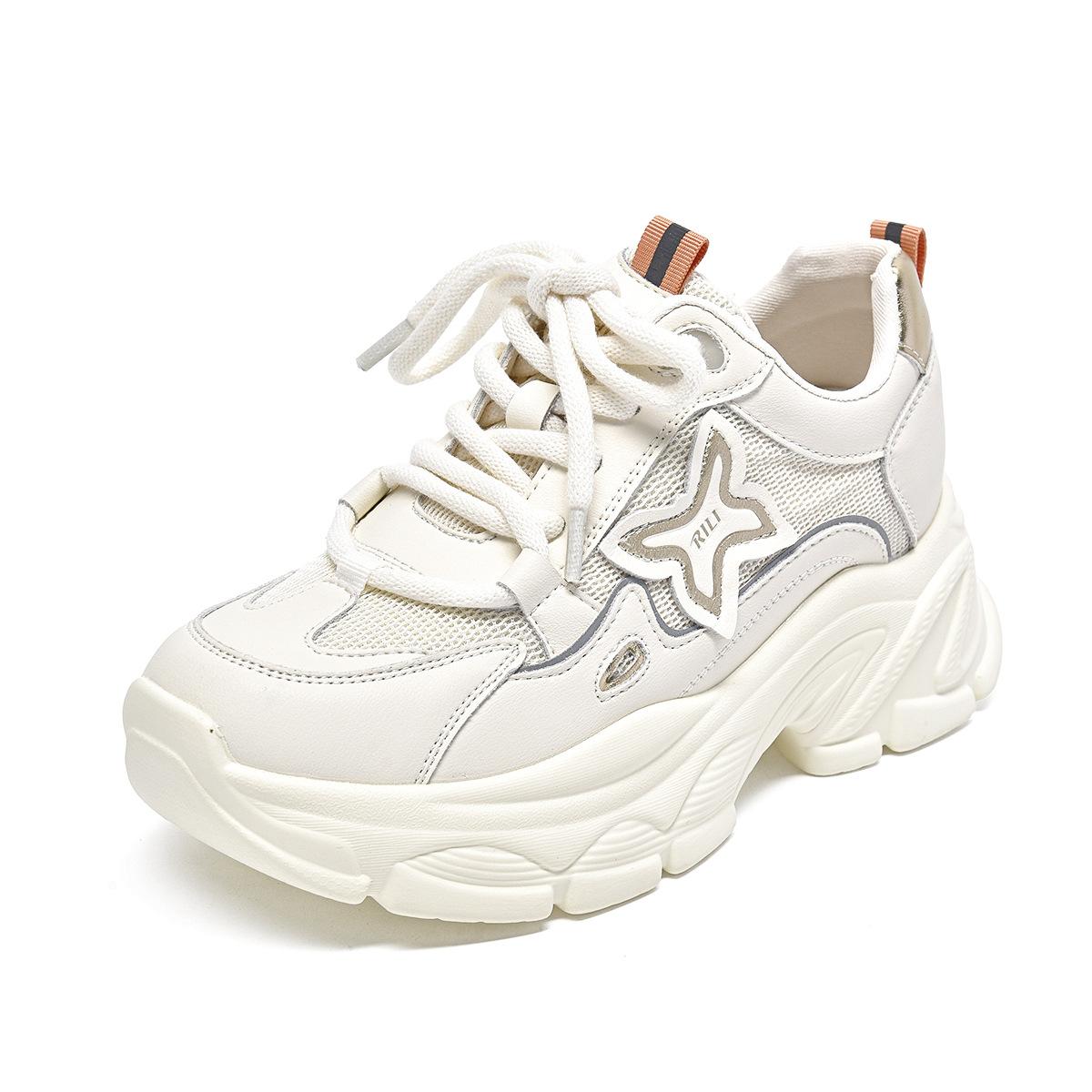 

Женские кроссовки на толстой подошве 2024 осень и корейская версия на шнуровке сетка спортивный стиль повседневная обувь сочетание цветов белые кроссовки, специально для юридических лиц 35