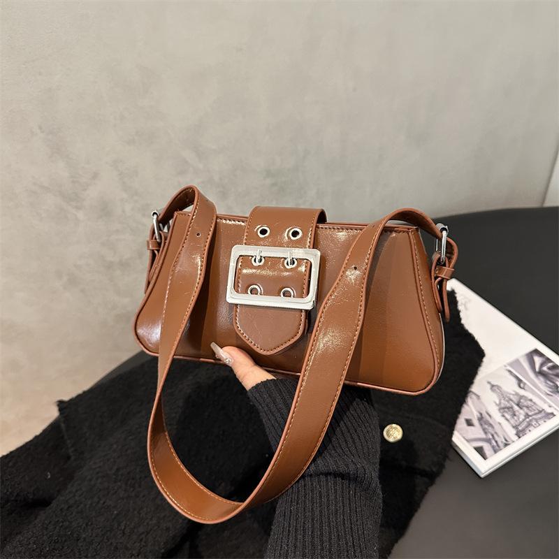 Vintage Schloss Design PU Umhängetaschen für Damen Einfache einfarbige Damen Achseltasche Lässige Femlae Phe Handtaschen Geldbörse
