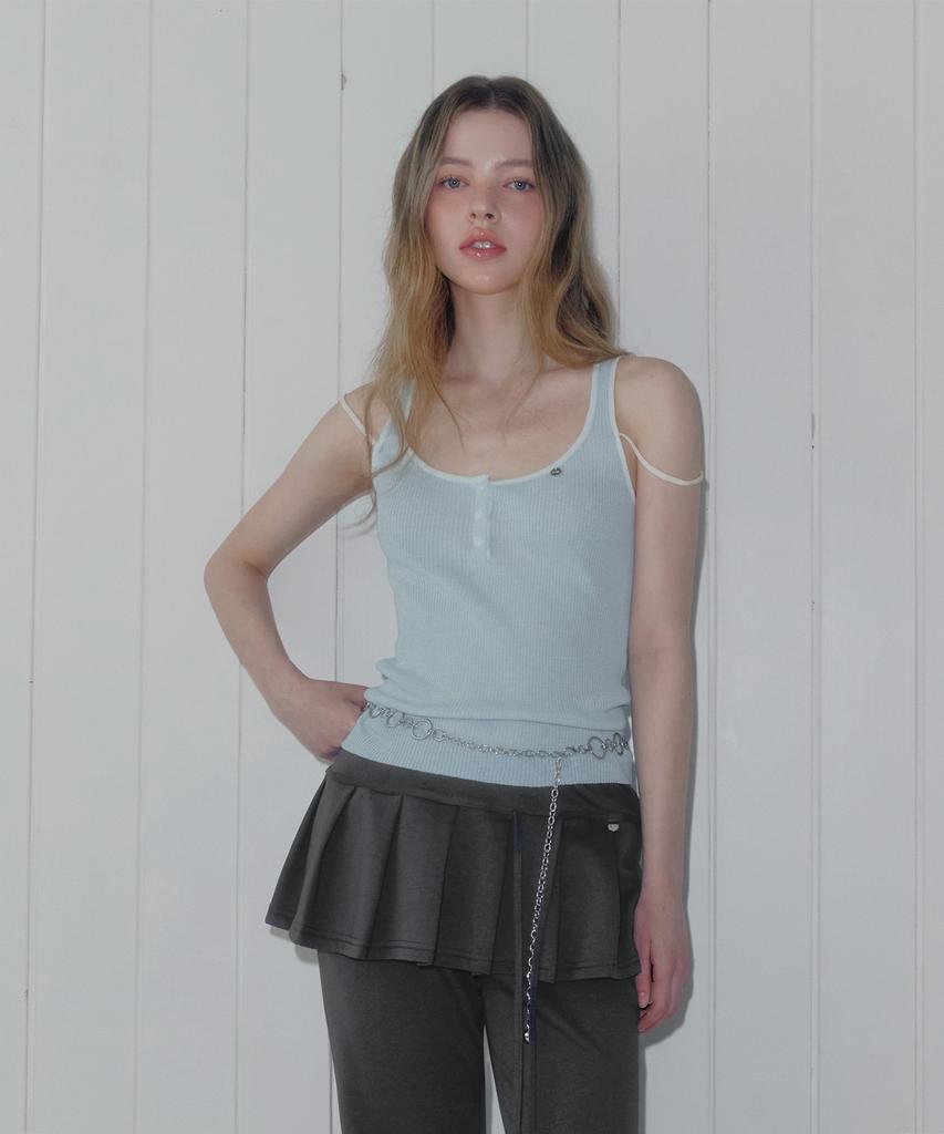 Teuwi Tuden Double Strap Button Knit Sleeveless