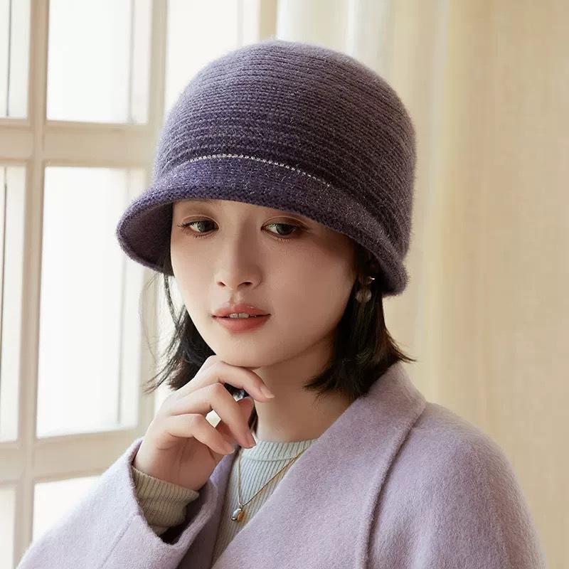 Wool Beret Hat for Women, New Autumn and Winter Big Head Circumference Knitted Hat, Cold Hat, Fashionable and Trendy Mom Hat