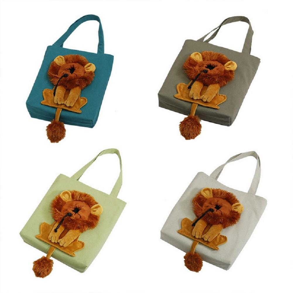 Pet Cat Carriers Lion Design Draagbare ademende tas Katten Hondendraagtassen Uitgaande reizen Huisdieren Handtas met veiligheidsrits