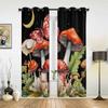 Plant Mushroom Butterfly Watercolor Window Curtains for Living Room Bedroom Curtain Modern Kitchen Blinds Drapes Curtains