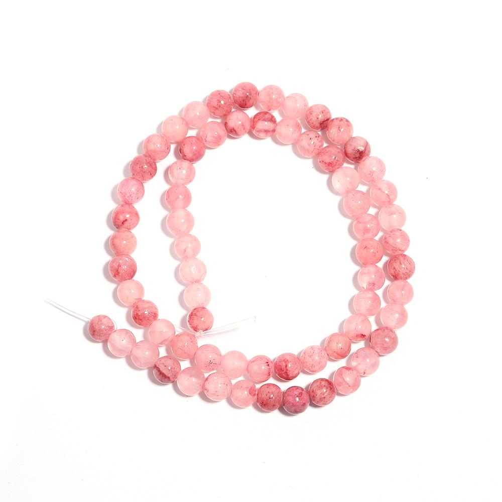 1 Strand 4/6/8/10/12mm Natural Pink Persian Jade Stone Beads Round Loose Gem Beads For Jewelry Making DIY Bracelet Accessories