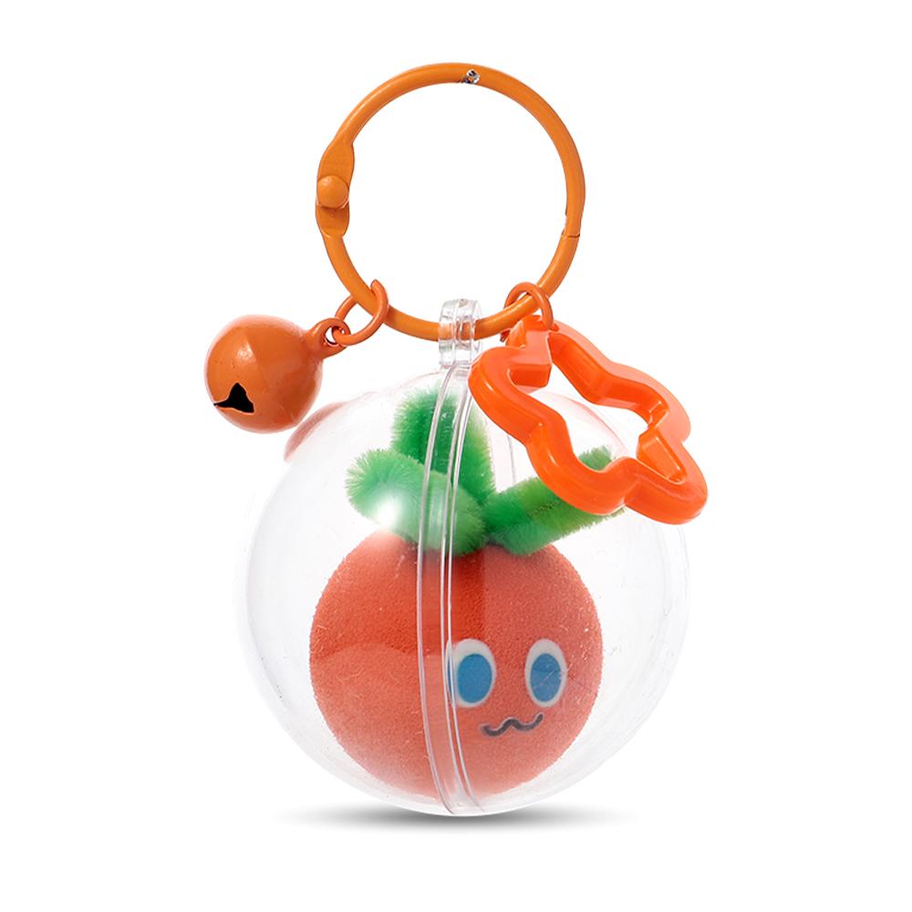

1pcs Transparent Acrylic Ball Keychains Cute Red Green Apple Carrot Bag Charms Kawaii Pendant for Bags Keyrings Accessories Gift помаранчевий