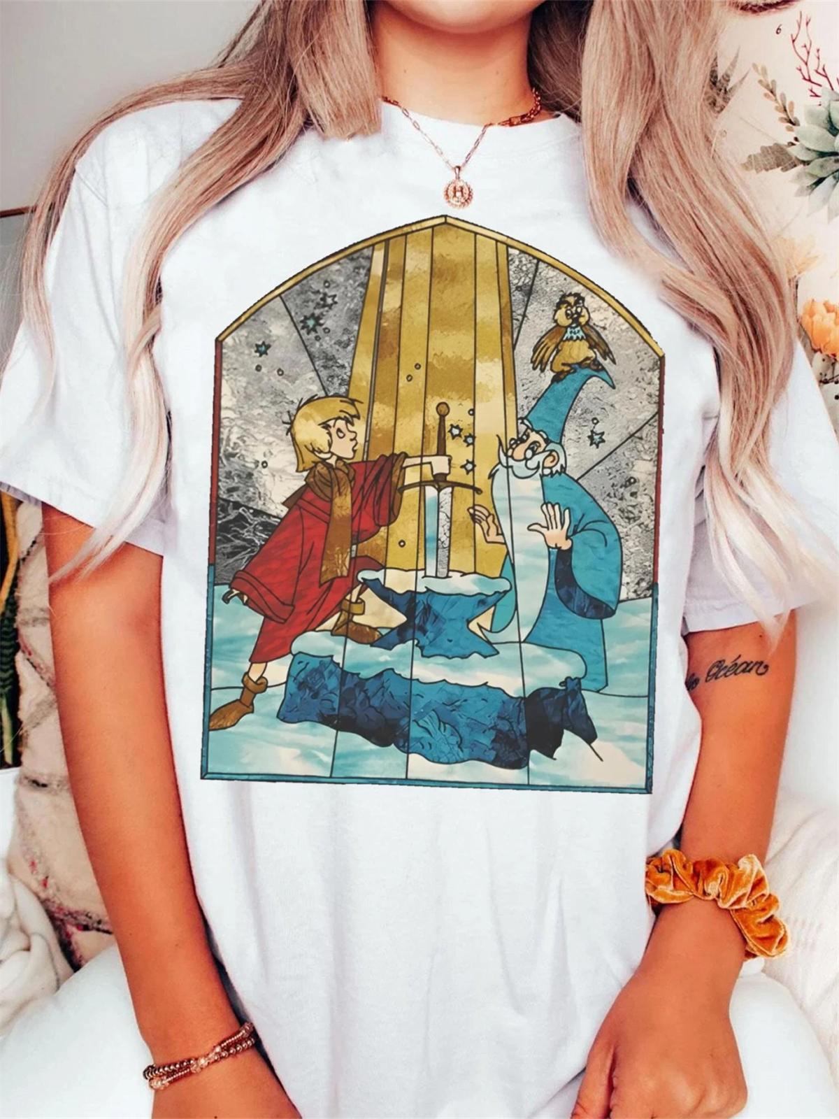Retro Arthur and Merlin Shirt The Sword in The Stone Tshirt Funny Disney Tee Disneyland Trip Outfits Disney Birthday S
