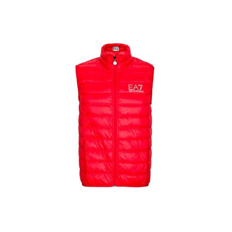 Emporio Armani EA7 Letter Print Stand Collar Zipper Down Vest Men Vest Red 8NPQ01-PN29Z-1451