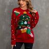 Sueter Mujer 2025 Korean Casual Sweater Women O Neck Christmas New Christmas Tree Chic Knitted Top Vintage Pullover CR4322