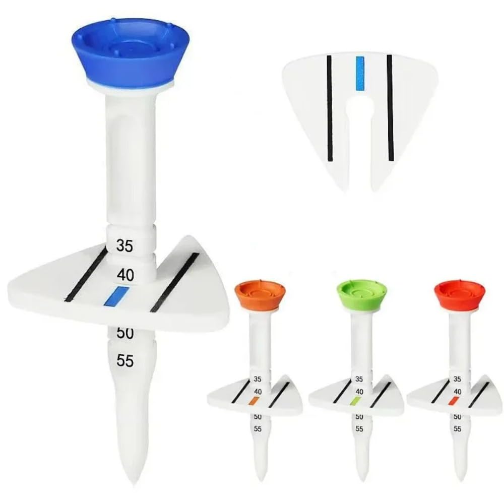 4SET Golf Tees 35-55mm Adjustable - Durable Plastic Tees with