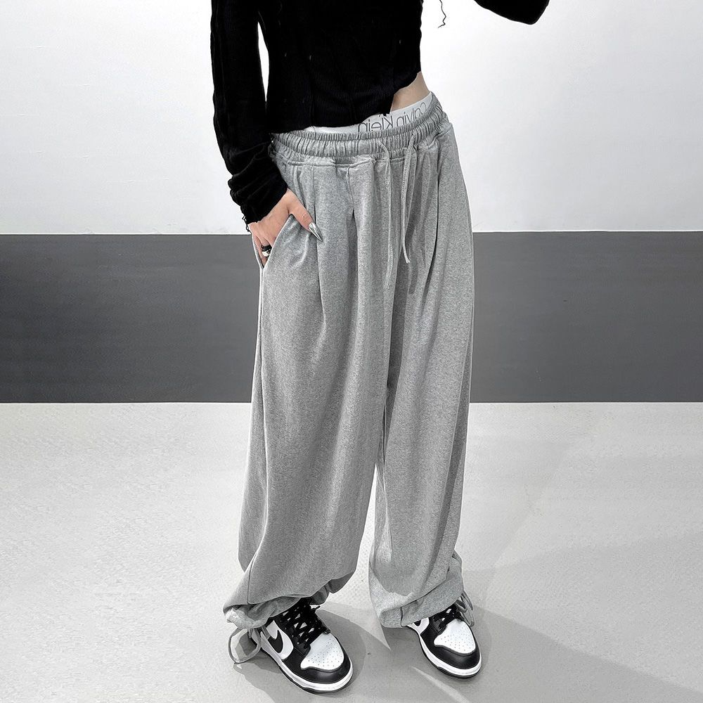 High-Waist Harem Pants | Loose Slimming Drawstring Casual Versatile Sweatpants Wide-Leg Lantern Trousers
