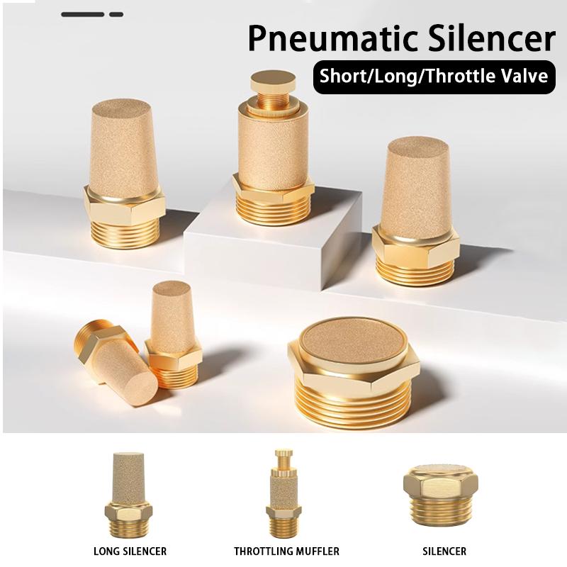 

Pneumatic Exhaust Muffler Silencer 1/8 1/4 3/8 1/2 BSP Male Thread For Air Noise Brass Adjustable Long Short BSL M5 10 PCS