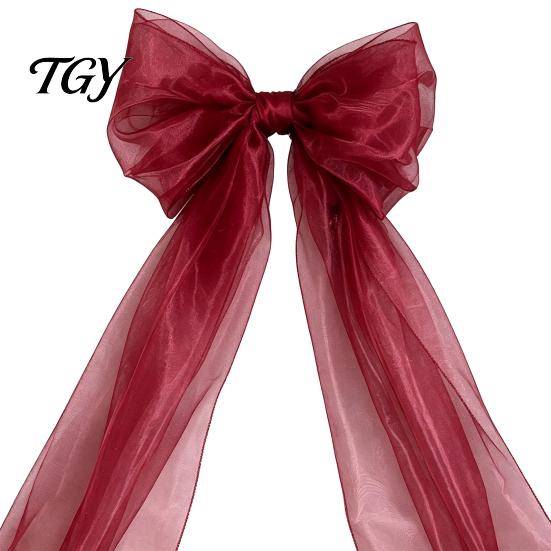 Big Fabric Bows for Birthday Events 79x20 Inch Giant Bow Christmas Tree Topper, Oversized Tulle Extra Large Event Styling Ornament with Long Streamer