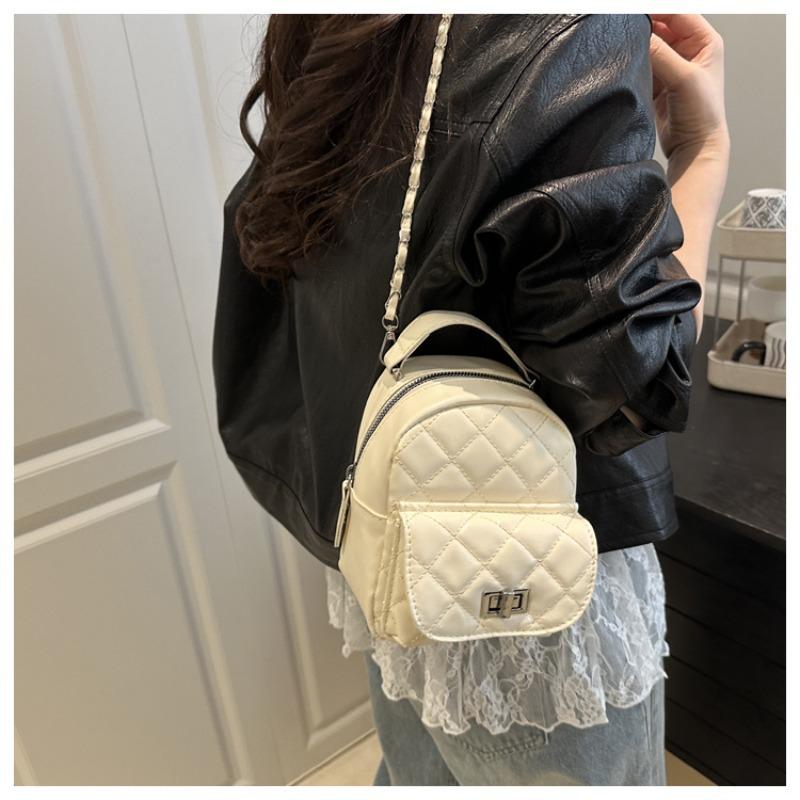 Beautiful Exquisite Backpack Summer New Fashion Simple Solid Color Backpack Shoulder Messenger Bag Women