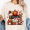 Cozy Autumn T-Shirt for Book Lovers, Just A Girl Who Loves Fall, Gift For Fall Lovers, Autumn Tee, Book & Fall Tee, Readers Shirt, Librarian