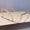 Oversized Cat Eye Eyeglasses  Butterfly Candy Color Blue Light Blocking Eyewear Trendy Non-prescription Spectacles