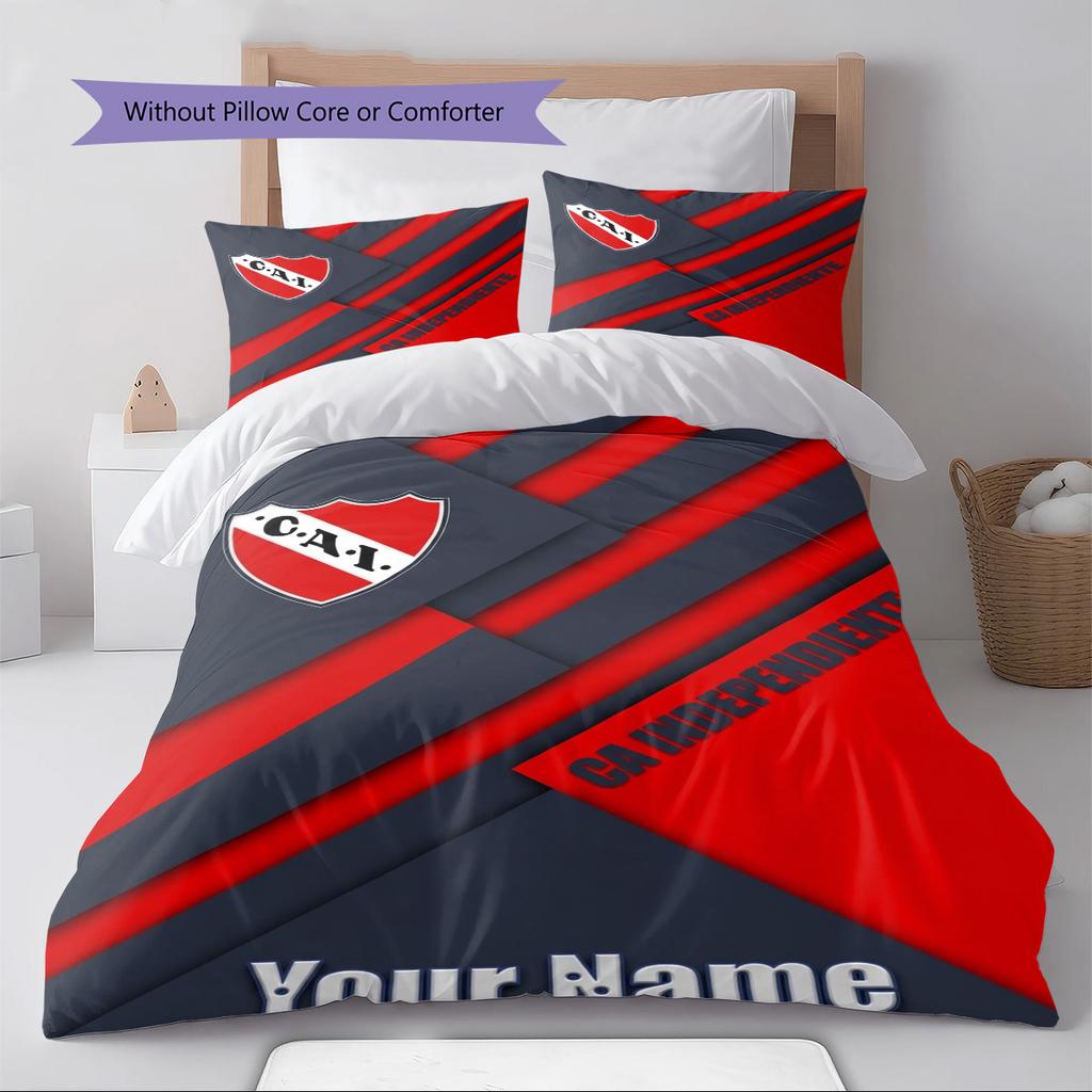 Name Custom CA Independiente Pattern Bedding Set Quilt Cover Pillowcase Home Decor Gift (1 * Duvet Cover + 2 * Pillowcase, Without Core)