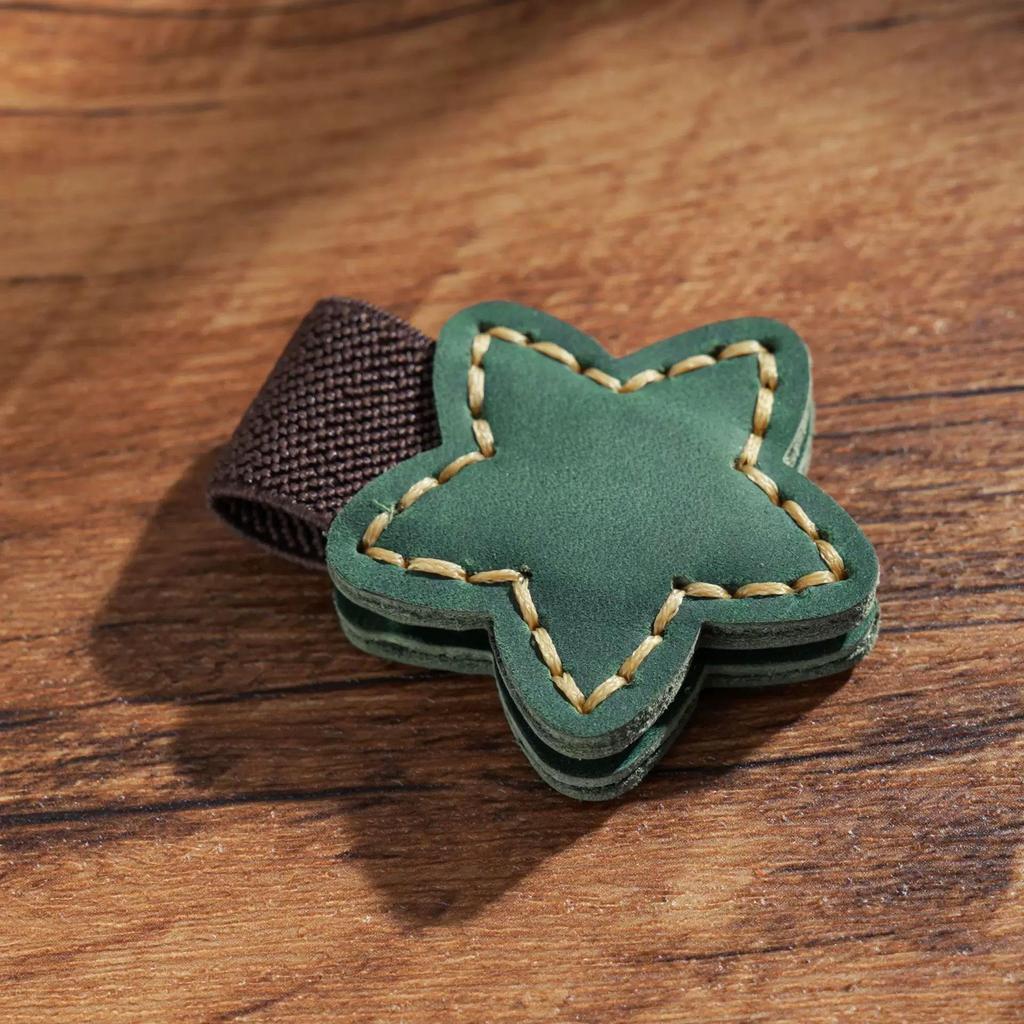 Crazy Horse Leather Magnetic Bookmark Star - PU Page Clip Holiday Gift