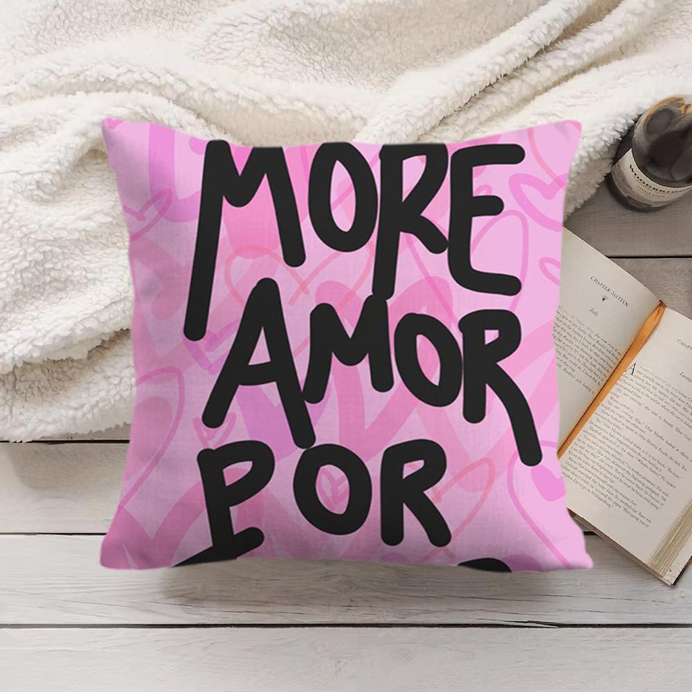 Colorful Maximalist More Amor Cushion Cover Short Plush DoubleSided Printing Home Machine Washable In Warm Winter Pillow Cover